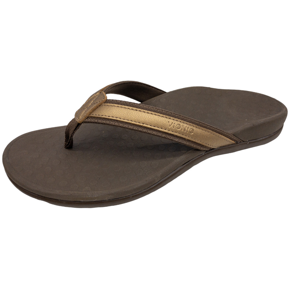 Vionic Tide II Toe Post Sandal Women's 10 Bronze Metallic Arch Support NWB - Picture 2 of 10